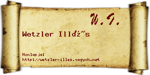 Wetzler Illés névjegykártya